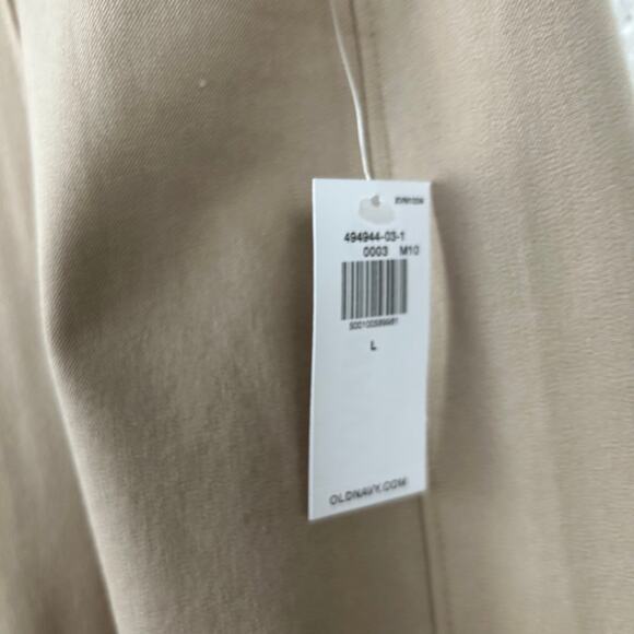 Old Navy Women High Rise Pixie Wide Leg Trouser Pants Office Tan NEW Size Large - Picture 3 of 7